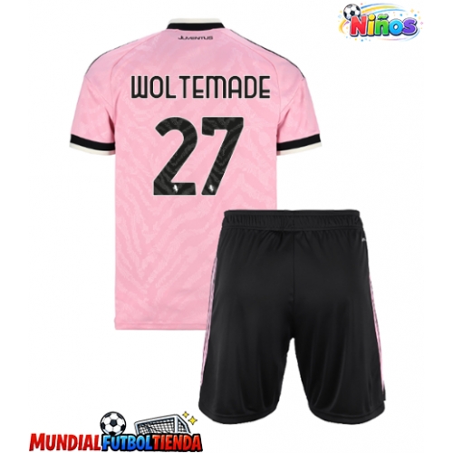 Camiseta Juventus Nick Woltemade #27 Segunda Equipación Replica 2026-27 para niños mangas cortas (+ Pantalones cortos)
